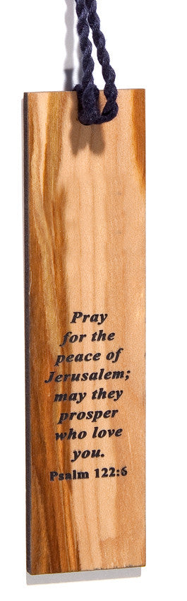 Pray for the Peace Jerusalem Olivewood Bookmark