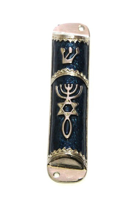 Blue Messianic Seal Mezuzah - Holy Land Gifts