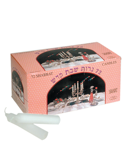 72 White Shabbat Candles