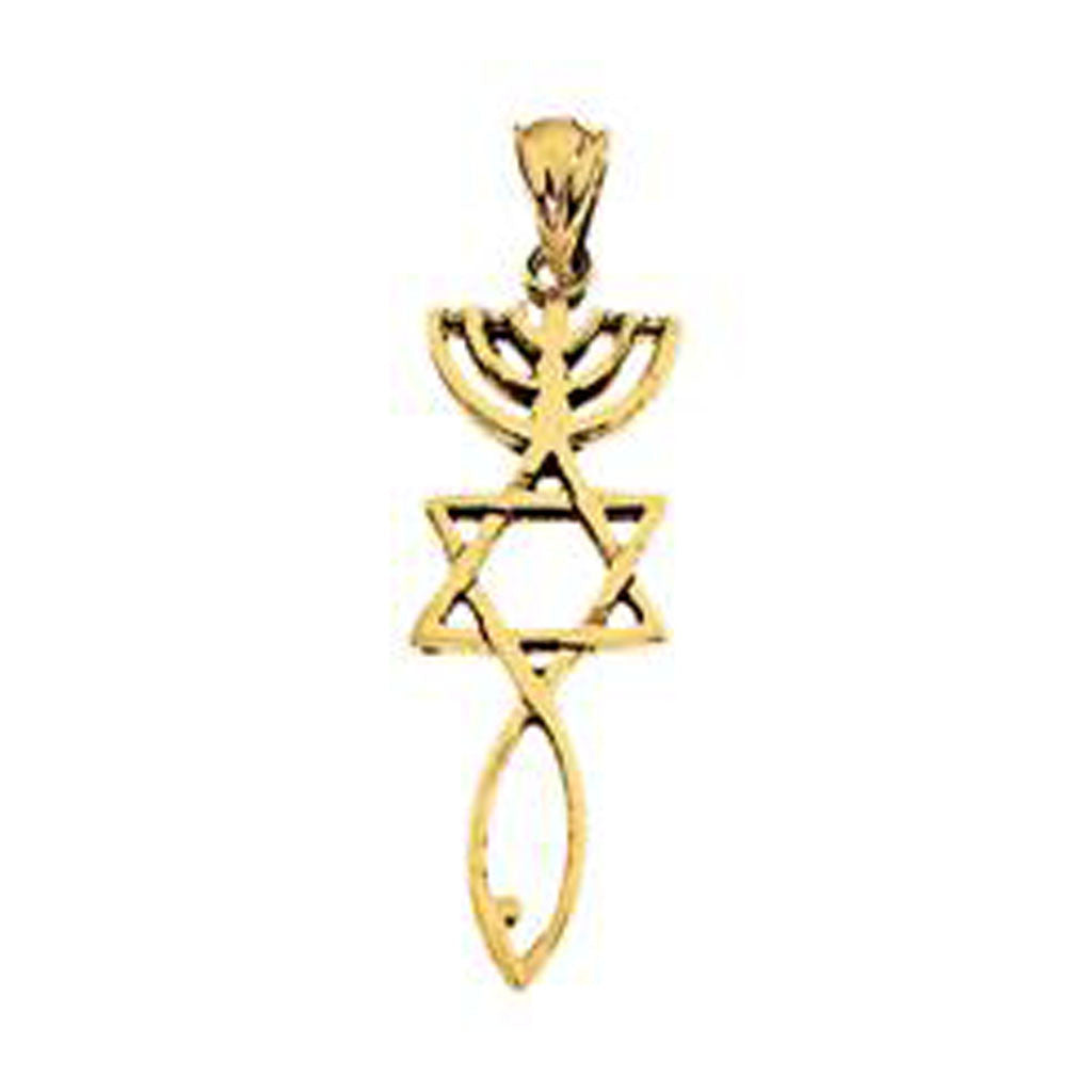 Messianic Roots Seal Gold-Plated Necklace - Holy Land Gifts