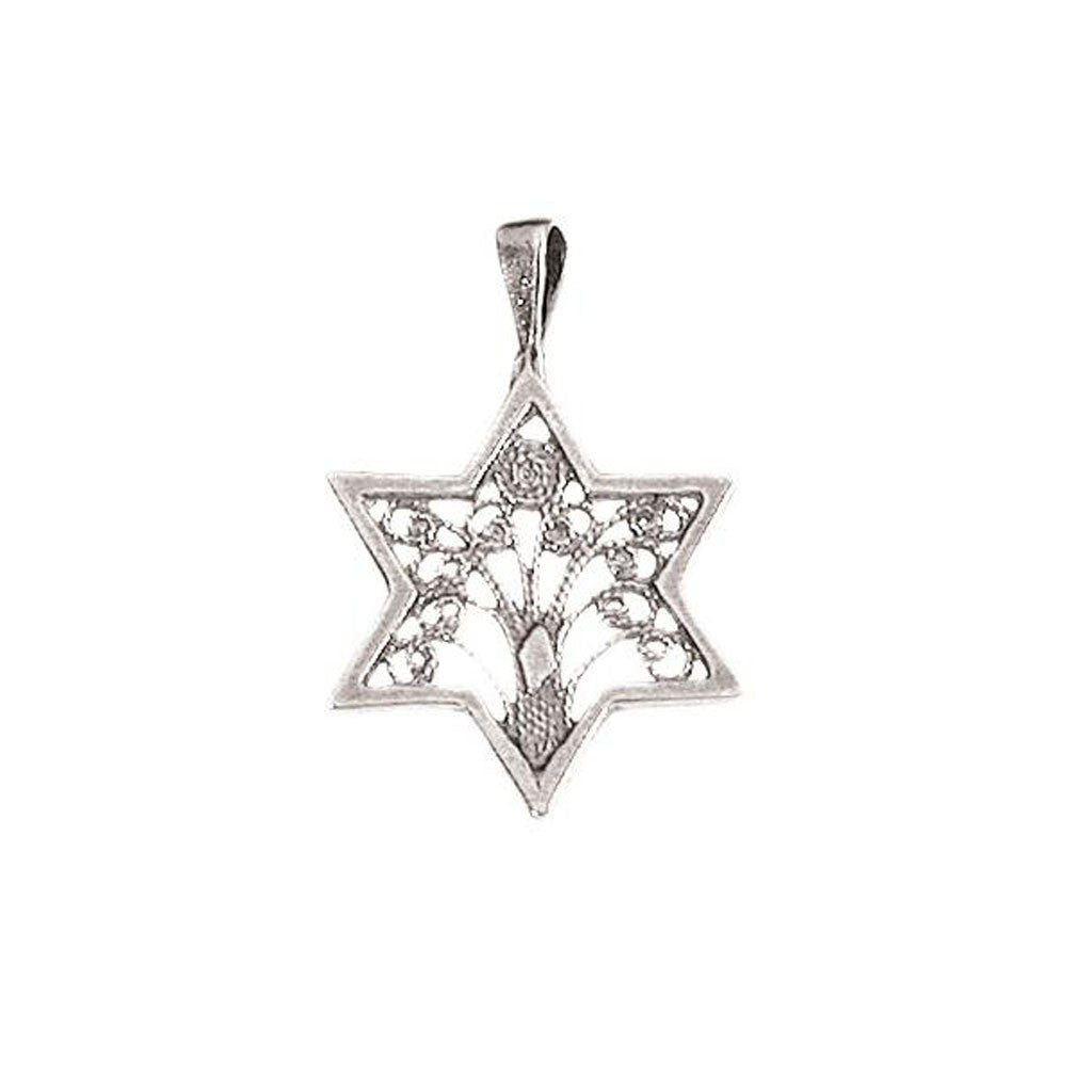 Star of David inlaid with the Tree of Life Necklace - Holy Land Gifts