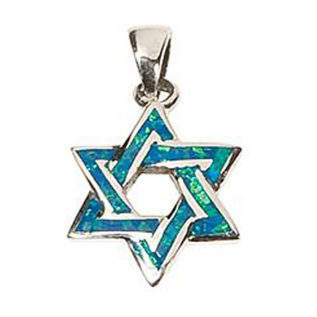 Silver Opal Star of David Necklace - Holy Land Gifts