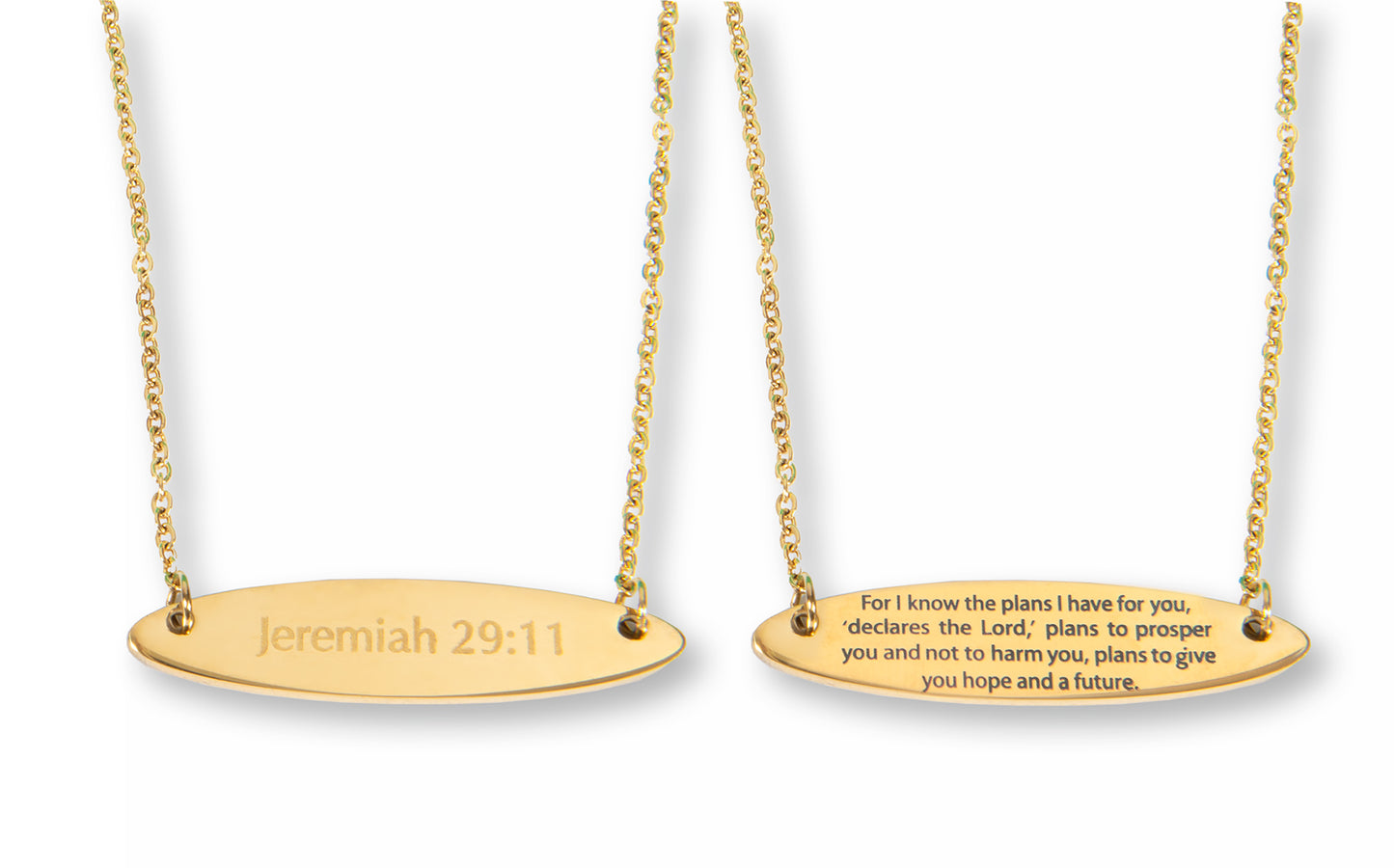 Jeremiah 29:11 Gold Bar Necklace