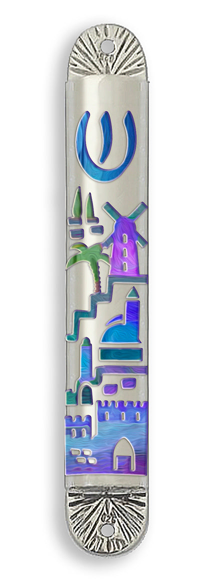 Jerusalem Color Cityscape Mezuzah