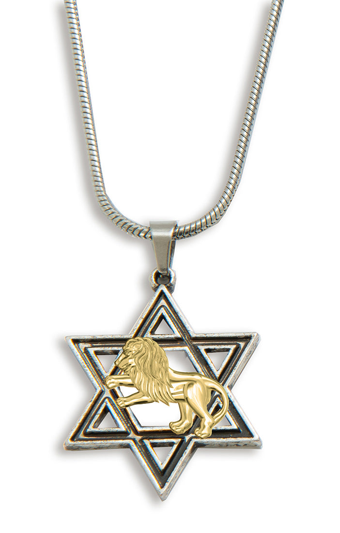 Star of David & Lion Necklace