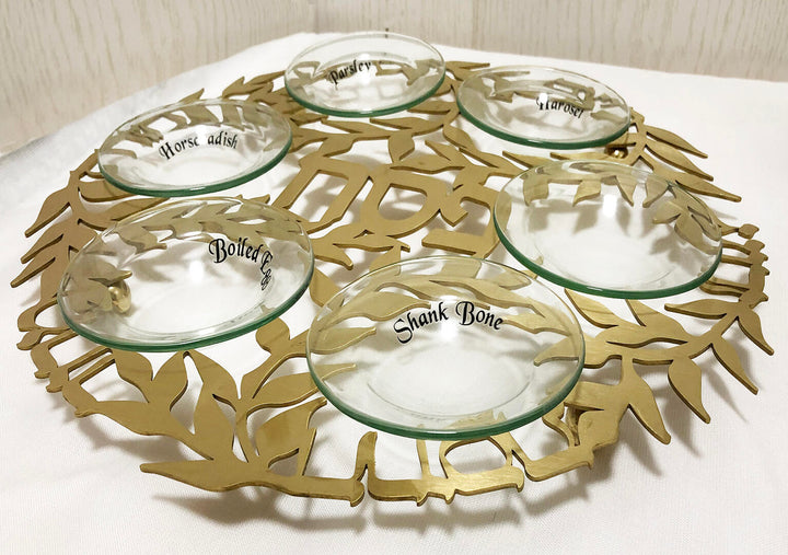 Golden Olive Branch Passover Seder Plate