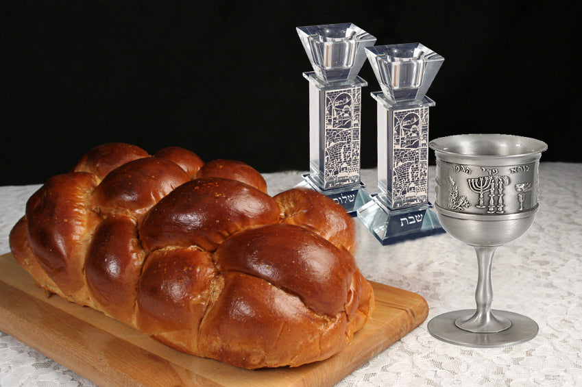 Shabbat Shalom Glass Candle  Holders